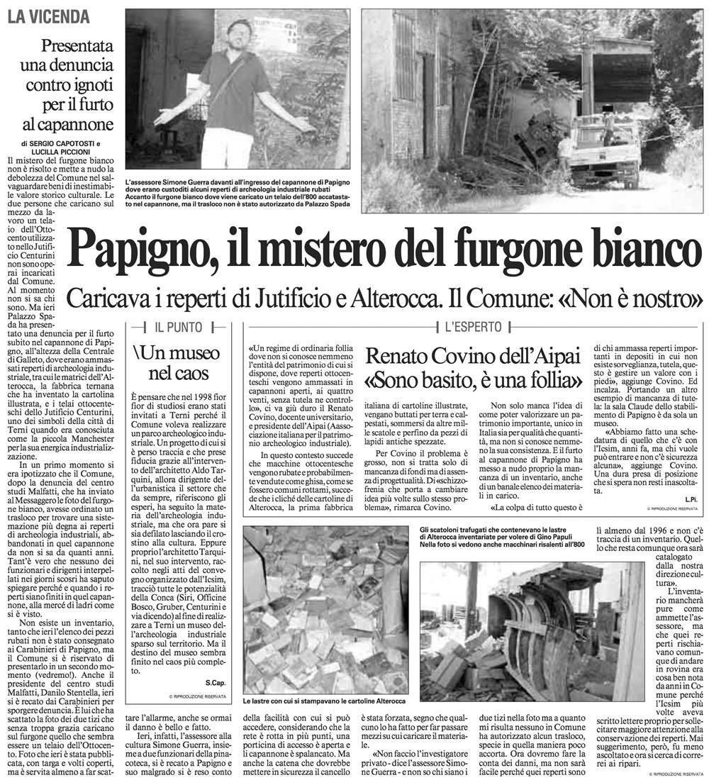 Papigno, il mistero del furgone bianco